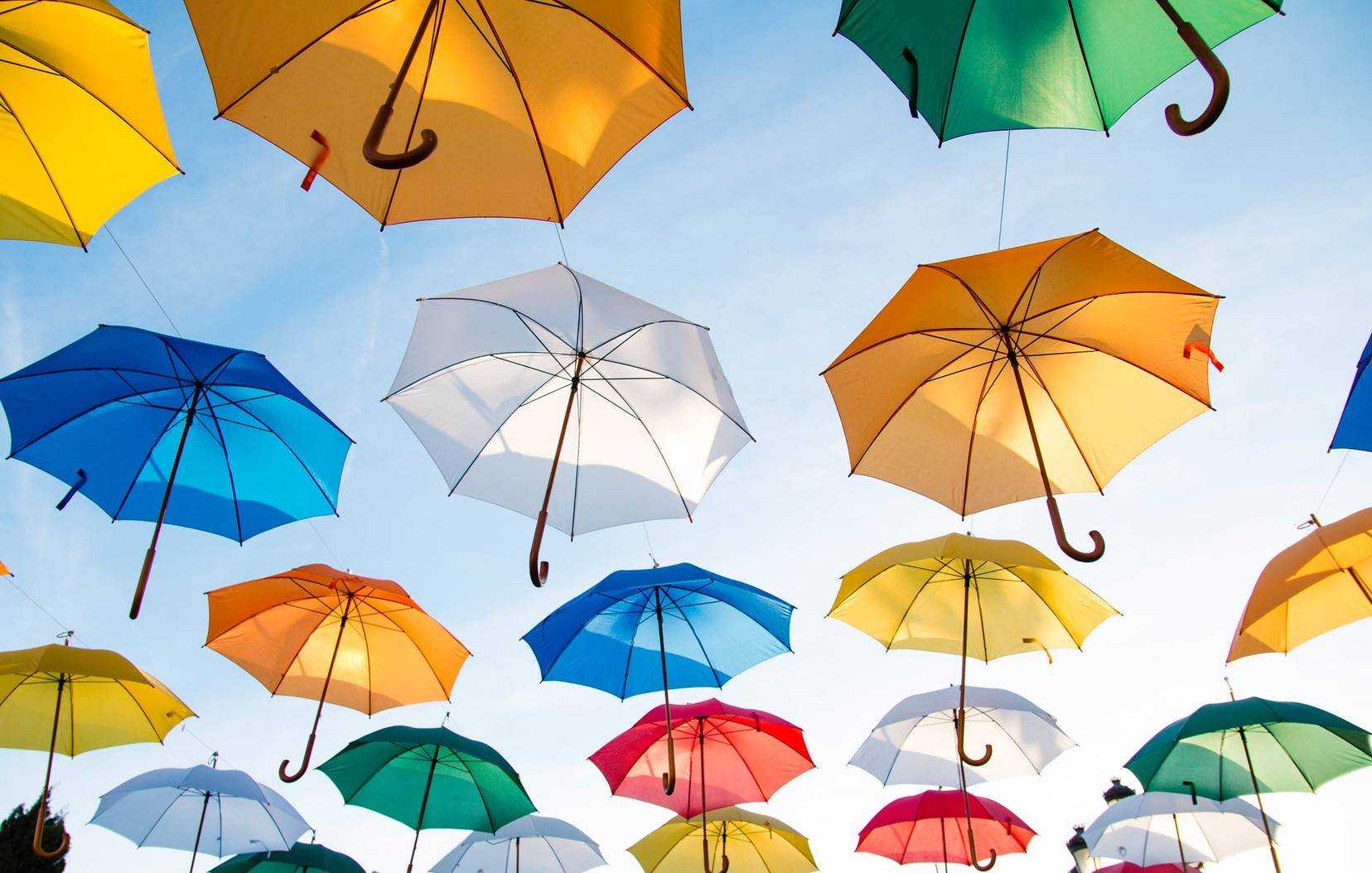 Hanging Umbrellas. Image courtesy: pexels