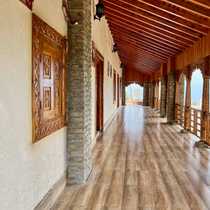 The wooden interior of anasakti ashram kausani