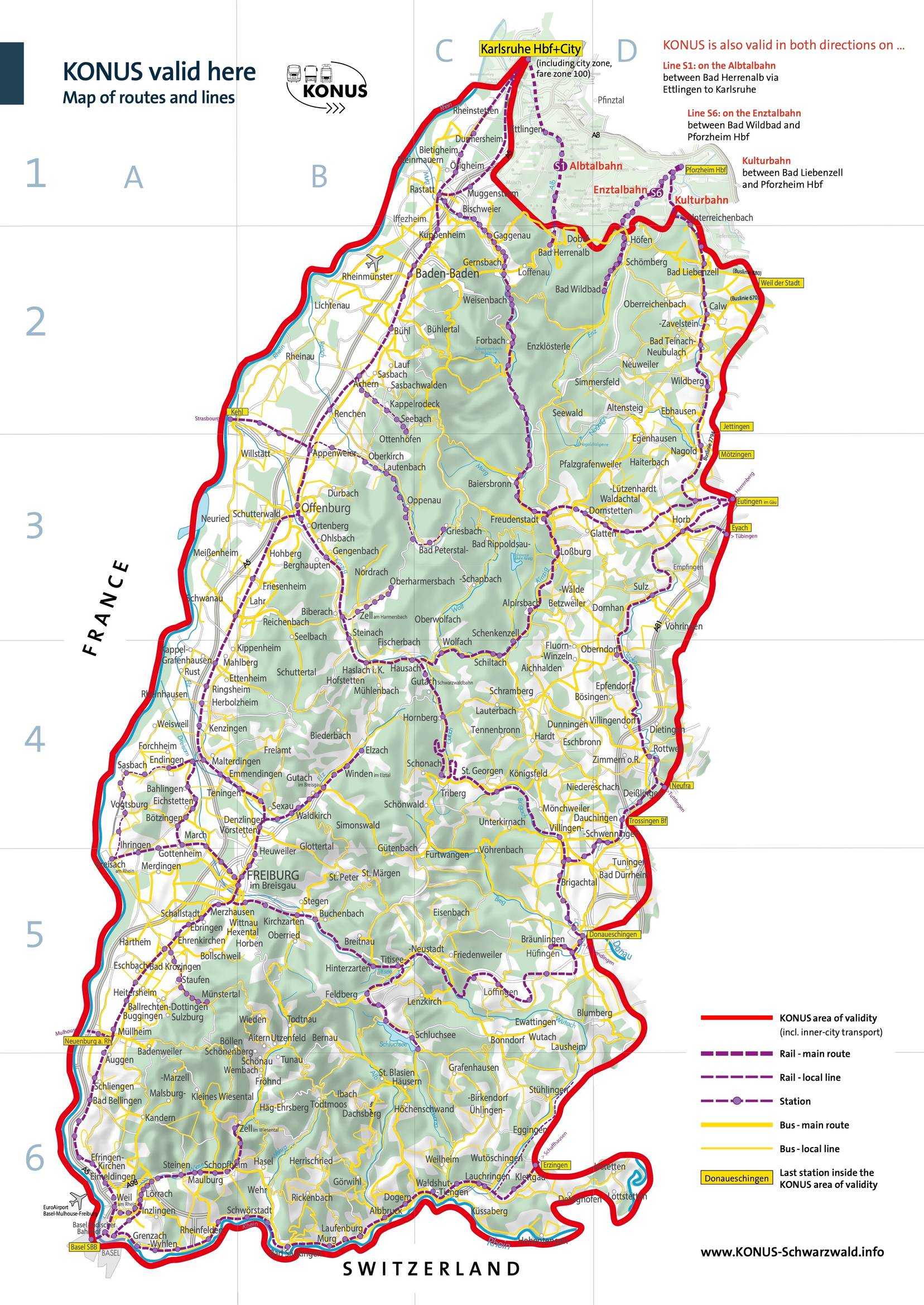 The KONUS guest card is valid throught this routes and lines covering the whole Black Forest range as of 2023!